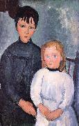 Amedeo Modigliani Iwo cbidren oil painting on canvas